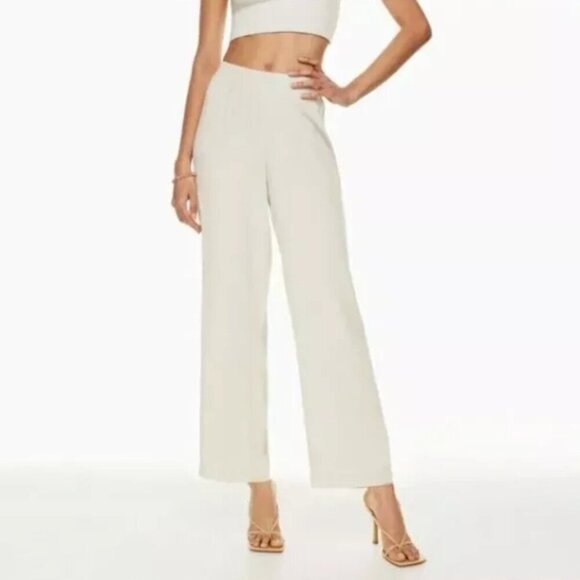 Babaton Aritzia Tribute Cream Pull On Pants Size Large - Picture 1 of 11
